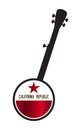 Traditional 5 String Banjo Silhouette With California State Seal Icon Royalty Free Stock Photo