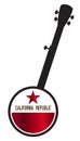 Traditional 5 String Banjo Silhouette With California State Seal Icon Royalty Free Stock Photo