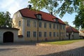 Traditional style buildings on a quiet old street, Linkoping, Sweden Royalty Free Stock Photo