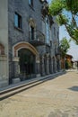 Traditional style buildings at roadside Royalty Free Stock Photo