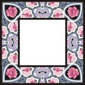 Traditional Style Colorful Paisley Roses Bandana Frame