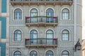 Traditional style Portuguese Building with balcony - Lisbon, Portugal Royalty Free Stock Photo