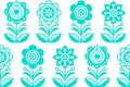 Bold decorative floral motifs form a beautiful repeating artistic illustration pattern. Royalty Free Stock Photo