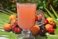 Traditional summer drink sangria - red, pink and white. With champagne, pink and red wine, strawberries, oranges, lemon Royalty Free Stock Photo
