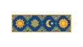 Traditional Sun Moon Celestial Border. Decorative Pattern Design. vector design Generative AI Royalty Free Stock Photo
