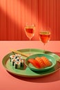 Traditional sushi food roll set