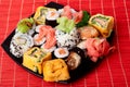 Traditional sushi and rolls Royalty Free Stock Photo