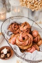 Traditional Swedish cardamom sweet buns Royalty Free Stock Photo