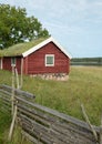 Traditional Swedish cottage - vertical view Royalty Free Stock Photo