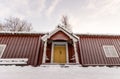 Traditional Swedish Farm House in Winter Royalty Free Stock Photo