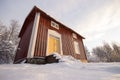 Traditional Swedish House in Winter Royalty Free Stock Photo