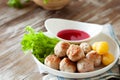 Traditional swedish meatballs with potato, cranberry and creamy