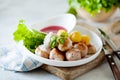 Traditional swedish meatballs with potato, cranberry and creamy