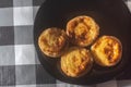 traditional sweet in Brazil and Portugal with the name "Pastel de Nata" or "Pastel de Belem