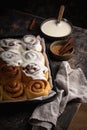 Traditional sweet cinnamon rolls or cinnabon