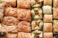 Traditional sweet oriental dessert, oriental sweets close-up, baklava Royalty Free Stock Photo