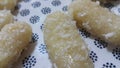 Traditional sweets cham cham served in a white plate, selective focus Royalty Free Stock Photo