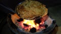 The traditional sweets are eaten to get back to baking bread with charcoal to swell up.A dessert made rice,sweet and a little thin