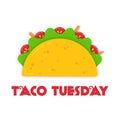 Traditional tacos meal tuesday event illustration Royalty Free Stock Photo