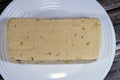 Traditional tahini halva with Hazelnuts Halawa Tahiniya, the primary ingredients in this confection