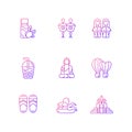 Traditional taiwanese gradient linear icons set. Royalty Free Stock Photo