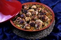 Traditional Tajine Berber Dish Made with Chicken Legs, couscous or rice Royalty Free Stock Photo