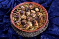 Traditional Tajine Berber Dish Made with Chicken Legs, couscous or rice Royalty Free Stock Photo