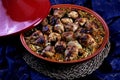 Traditional Tajine Berber Dish Made with Chicken Legs, couscous or rice Royalty Free Stock Photo