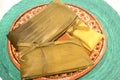 Traditional mexican tamales from Chiapas and Oaxaca states for Candelaria Day celebration