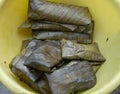 traditional tamales, wrapped in banana leaf valladolid, mexico