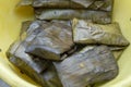 traditional tamales, wrapped in banana leaf valladolid, mexico