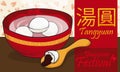 Traditional Tangyuan for Yuanxiao or Lantern Festival Celebration, Vector Illustration Royalty Free Stock Photo