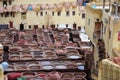 Traditional tannery in Fez, Morocco Royalty Free Stock Photo