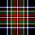 Traditional tartan plaid pattern Stewart Black. Scottish large dark multicolored check plaid vector for autumn winter scarf.