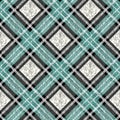 Traditional tartan. Seamless Scottish plaid checkered vector pattern. Retro textile collection. Green.