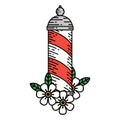 traditional tattoo of a barbers pole