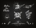 Traditional tattoo biker set Royalty Free Stock Photo