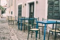 A traditional taverna restaurant in a marvelous town of port town of Galaxidi, close to ancient Greek sanctuary Delphi Royalty Free Stock Photo