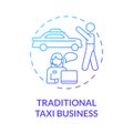 Traditional taxi business blue gradient concept icon