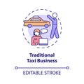 Traditional taxi business concept icon