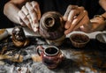 Traditional tea ceremony. Tea ware. Chinese tea. Royalty Free Stock Photo