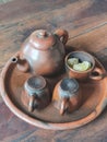 Traditional tea from indonesia called & x22;teh poci& x22; Royalty Free Stock Photo