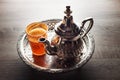 traditional tea pot and glass