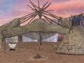 Traditional teepee village