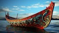 Traditional Thai boat on the beach Generate AI