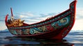 Traditional Thai boat on the beach Generate AI