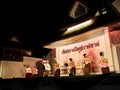 Traditional THAI dance greeting for market visitors on walking street, the CHIANG RAI NIGHT BAZAAR