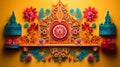 Traditional Thai Festival Paper Art With Ornate Details And Bright Palette