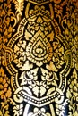 Traditional Thai fine art on a window and door pattern Temple Royalty Free Stock Photo