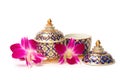 A traditional Thai five-colored famous porcelain Royalty Free Stock Photo